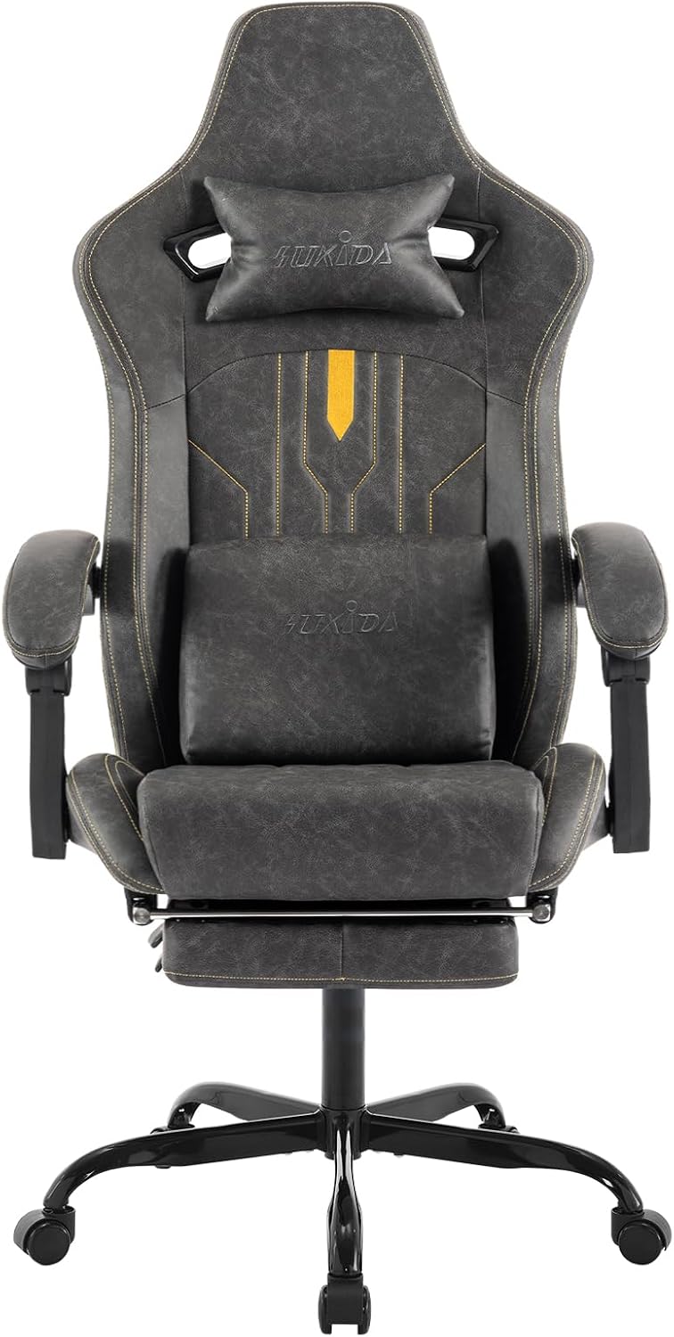 Ergonomic Office Chair - Sedia da gaming con poggiapiedi, sedia