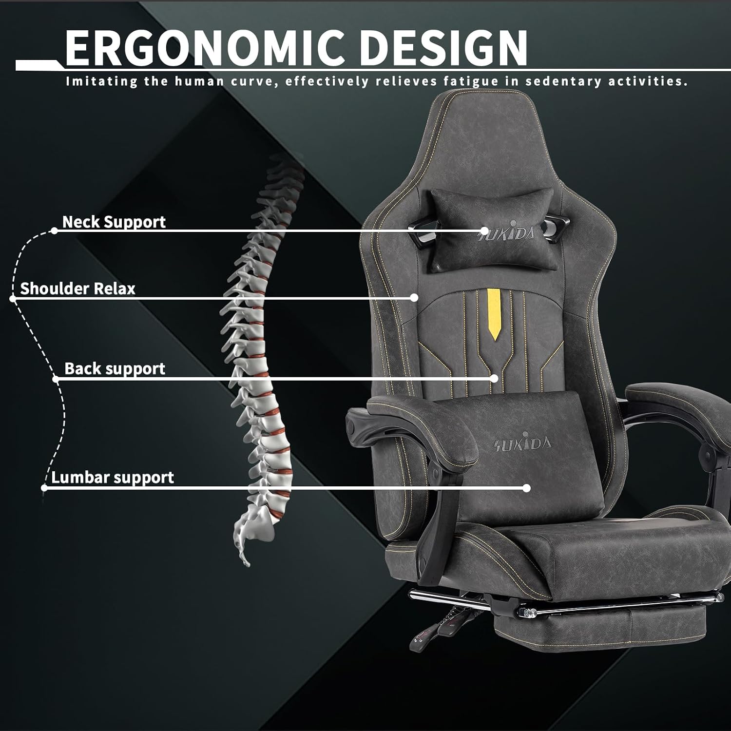 Sedia da gaming con poggiapied - Ergonomic Office Chair recensione e prezzo